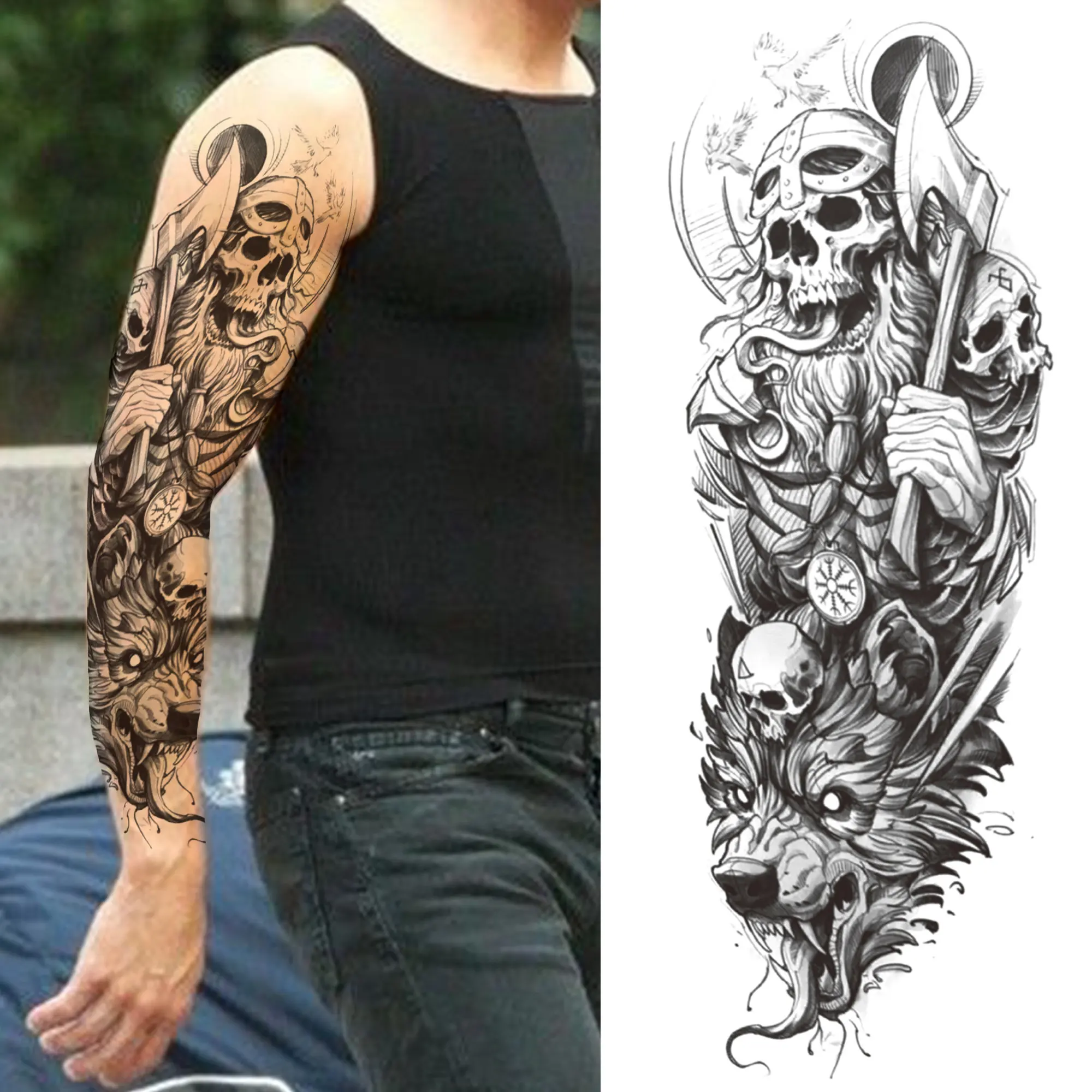 Arm Sleeve Temporary Tattoos - Image 23