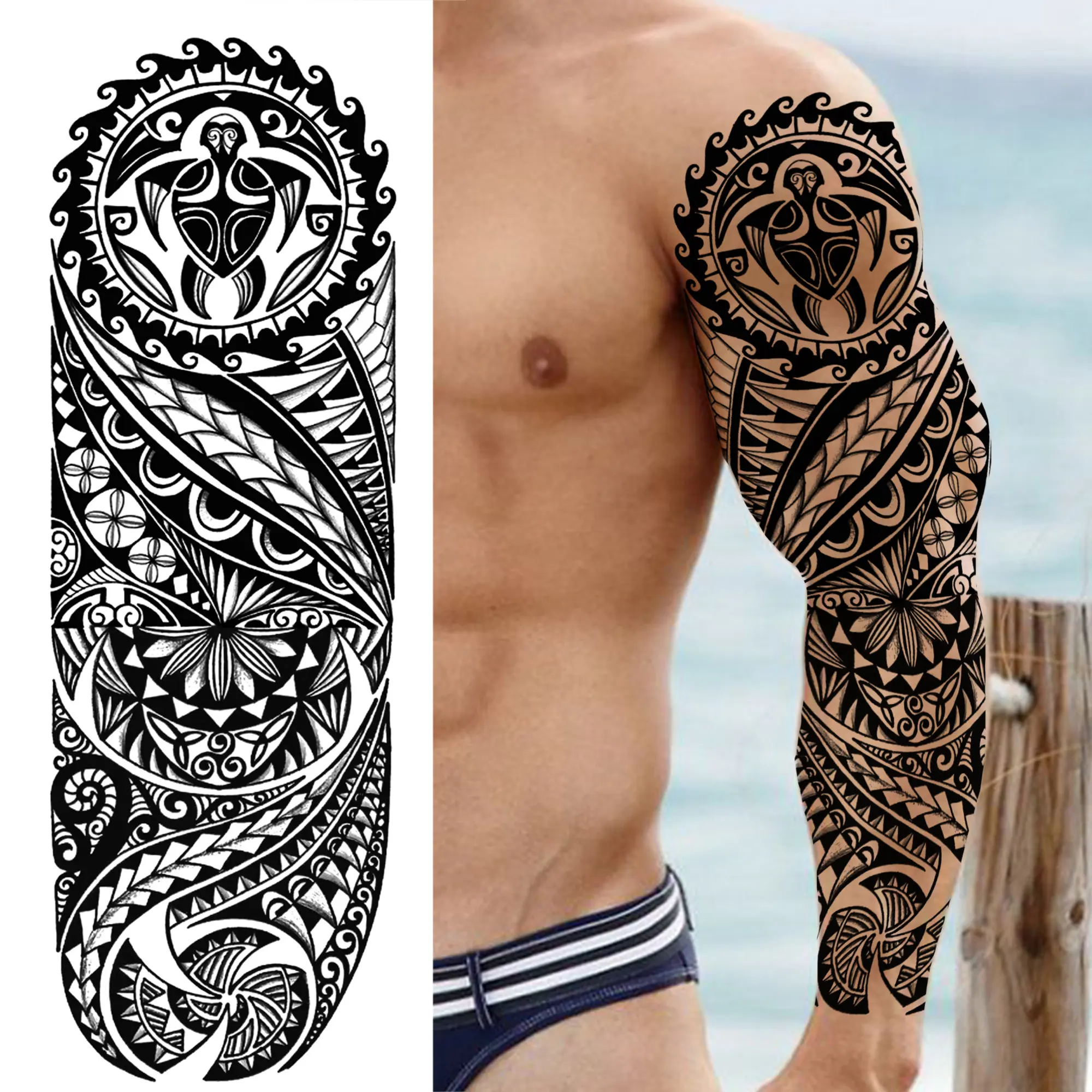 Arm Sleeve Temporary Tattoos - Image 26