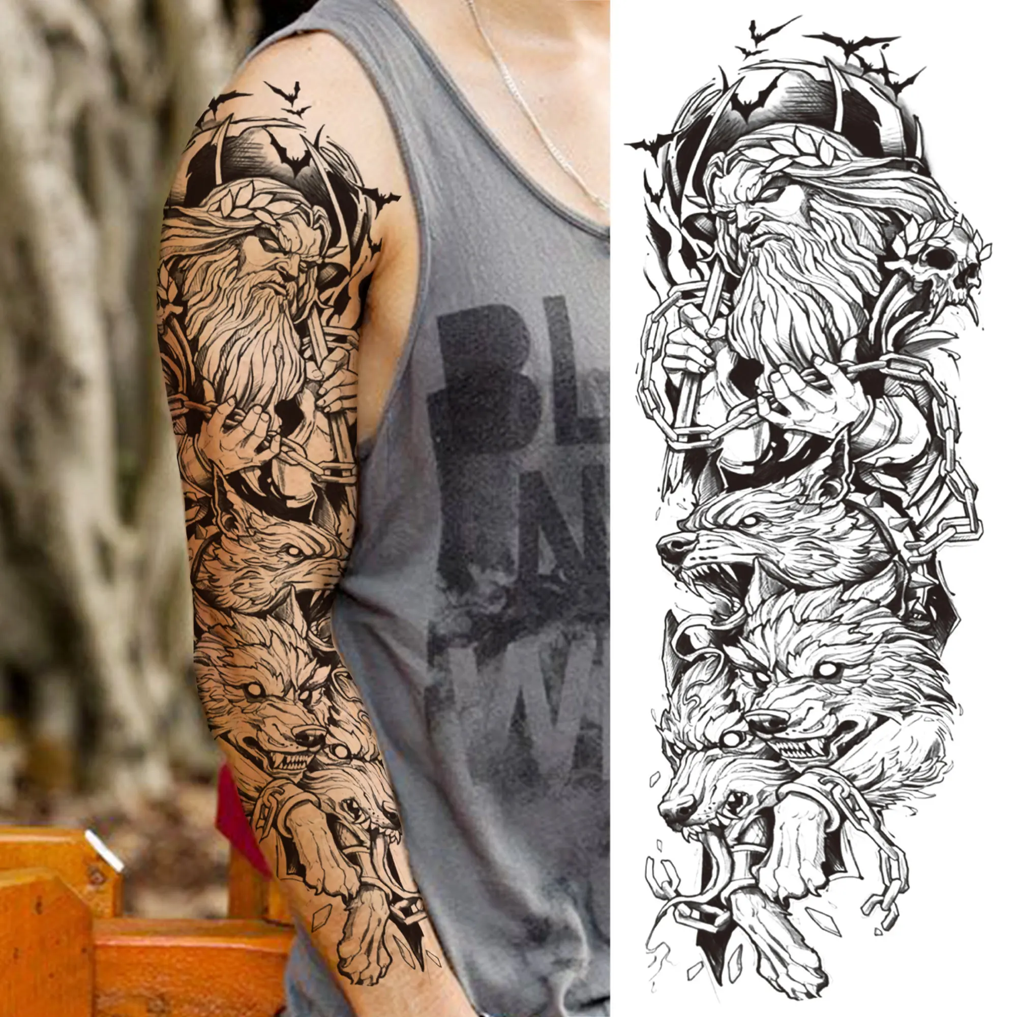 Arm Sleeve Temporary Tattoos - Image 3