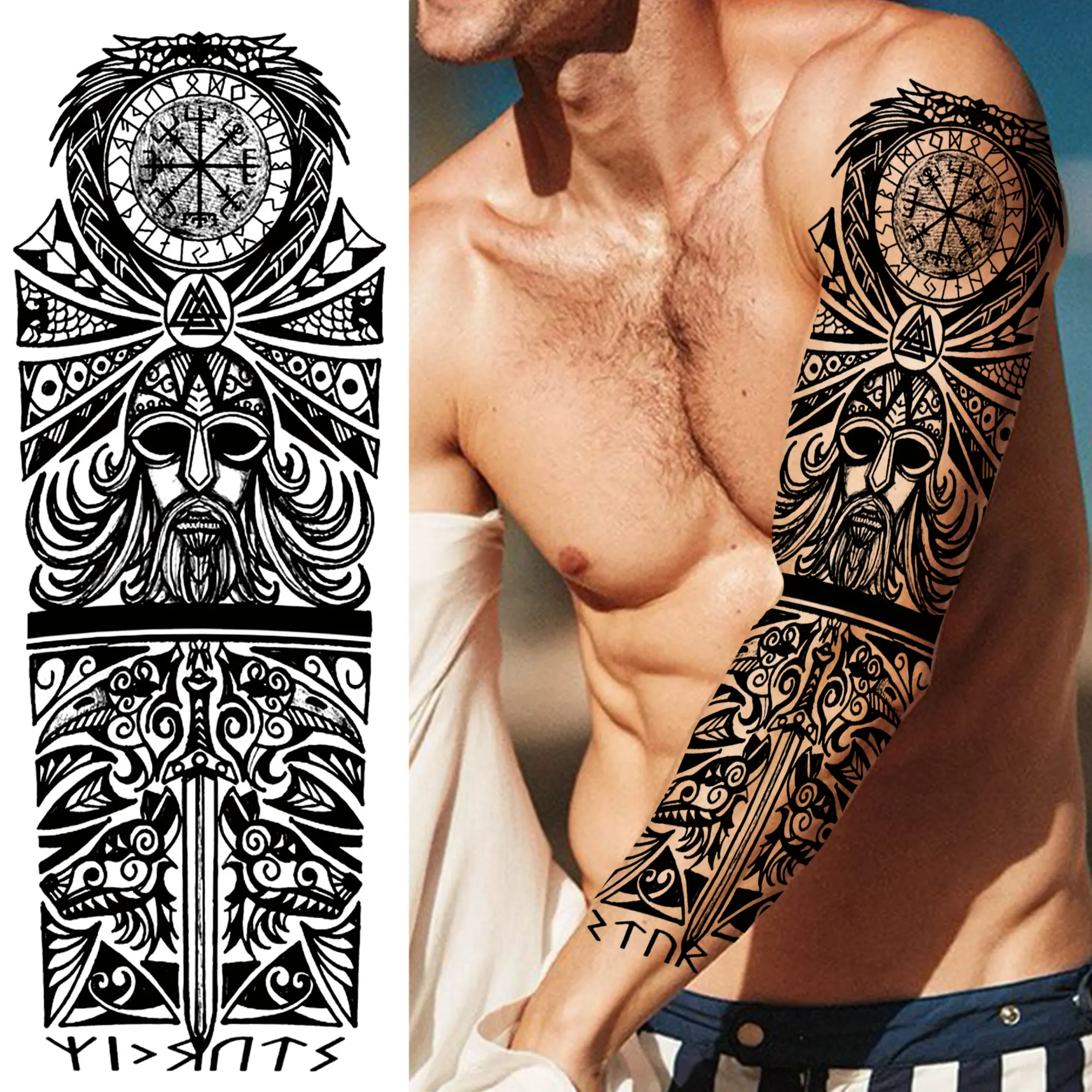 Arm Sleeve Temporary Tattoos - Image 4