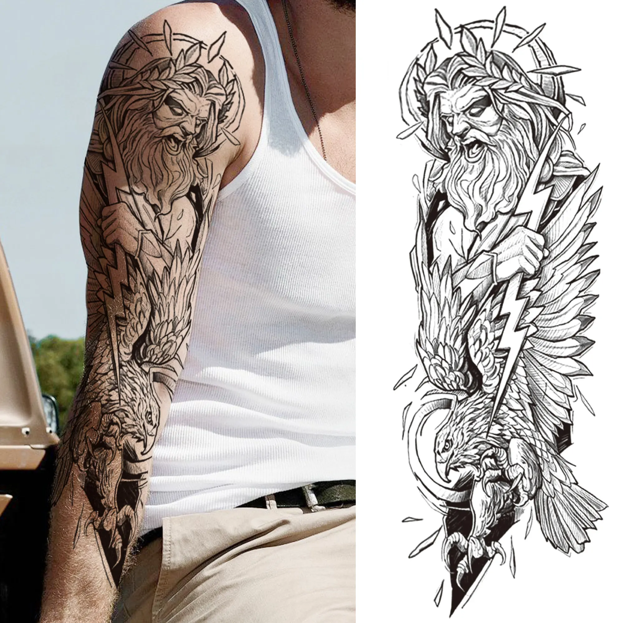 Arm Sleeve Temporary Tattoos - Image 9