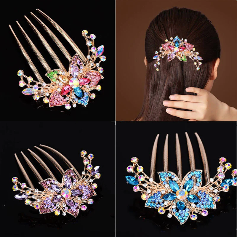 Austrian Rhinestone Hair Comb Pin - Image 13