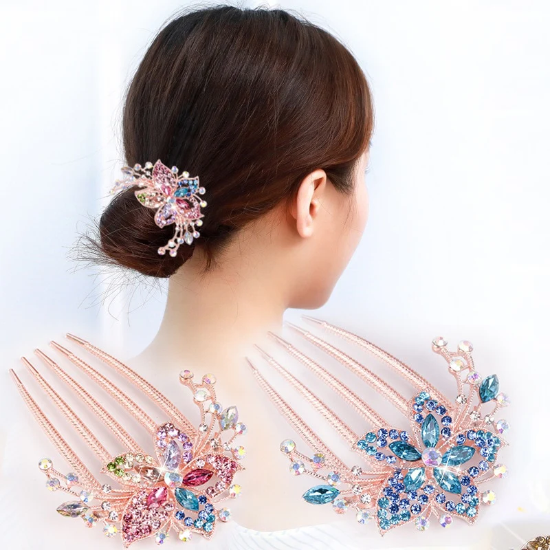 Austrian Rhinestone Hair Comb Pin - Image 9