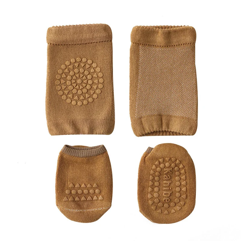 Baby Anti-slip Knee Pads Socks Set - Image 4