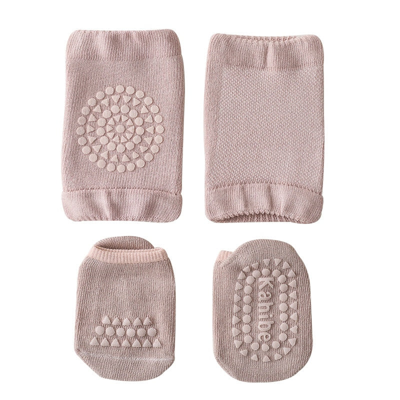 Baby Anti-slip Knee Pads Socks Set - Image 7