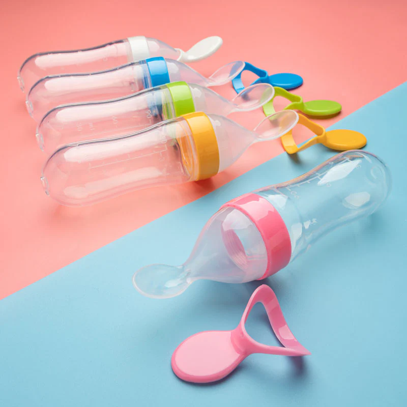 Baby Squeezing Feeding Spoon Bottle - Image 14