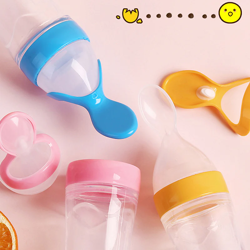 Baby Squeezing Feeding Spoon Bottle - Image 15