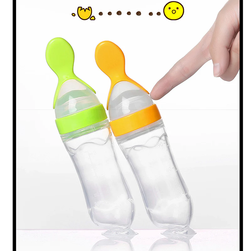 Baby Squeezing Feeding Spoon Bottle - Image 17