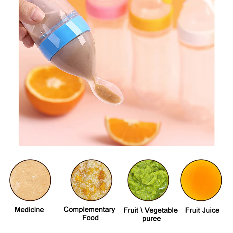 Baby Squeezing Feeding Spoon Bottle - Image 21