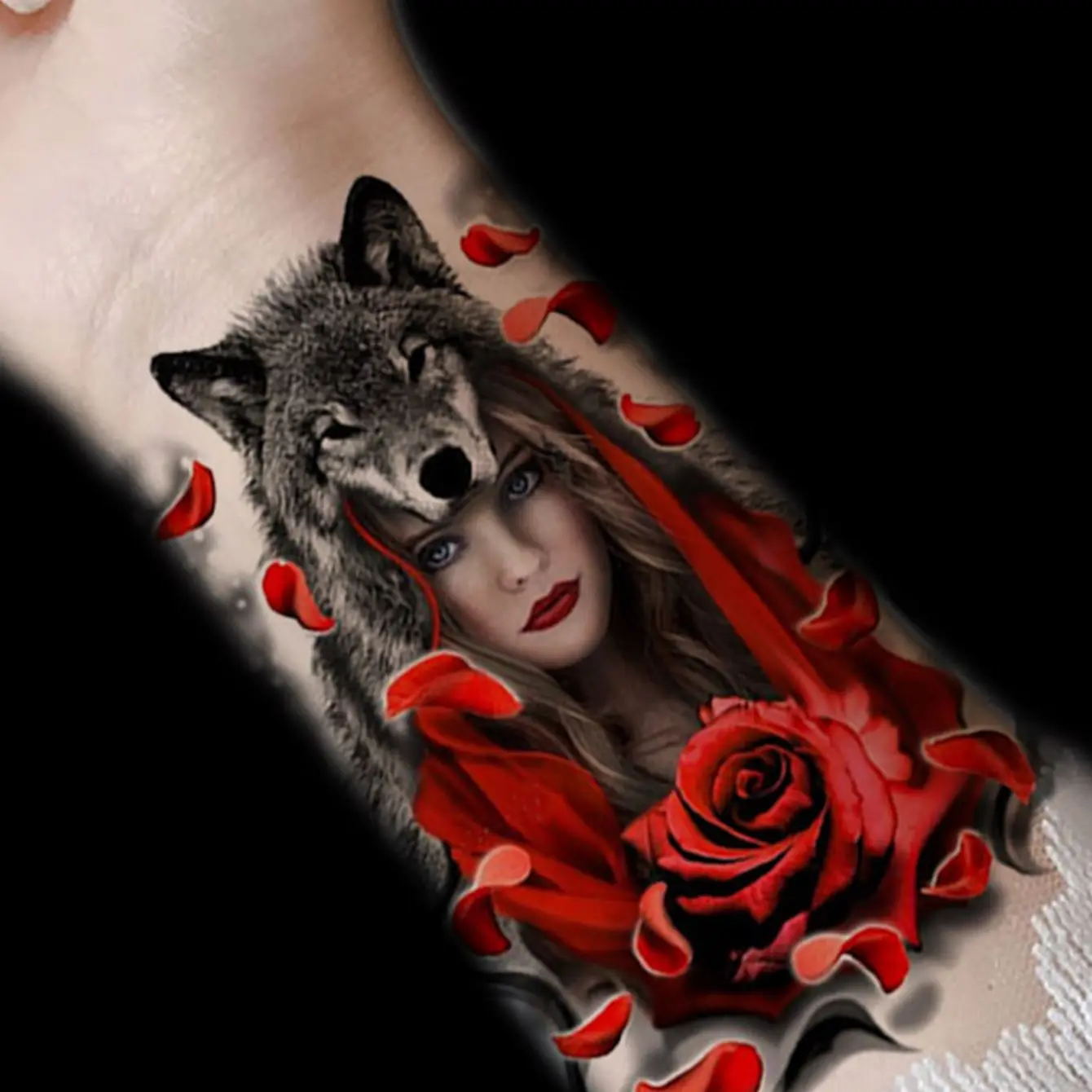 Beauty Wolf Tattoo Sticker - Image 3