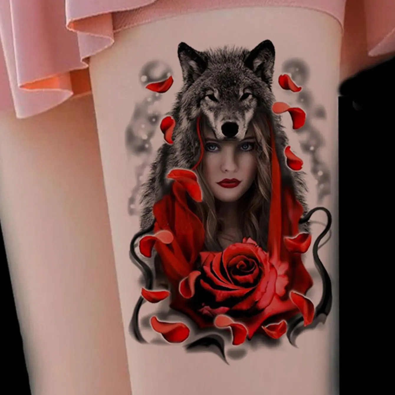 Beauty Wolf Tattoo Sticker - Image 4