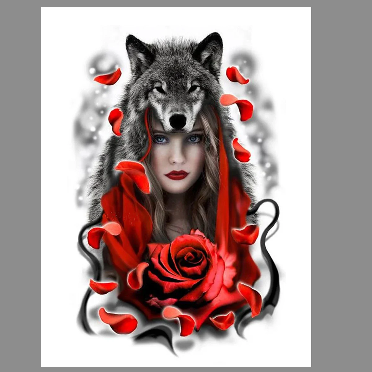Beauty Wolf Tattoo Sticker - Image 5