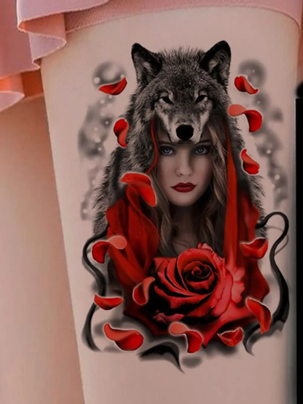 Beauty Wolf Tattoo Sticker - Image 7