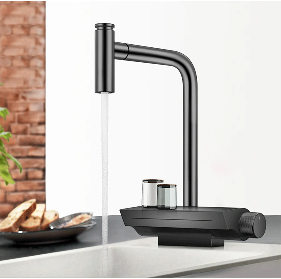 Black Brass Waterfall Faucet - Image 10
