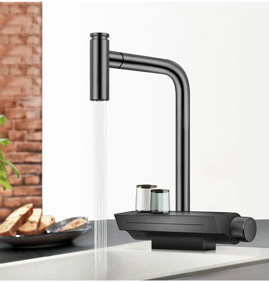 Black Brass Waterfall Faucet - Image 11