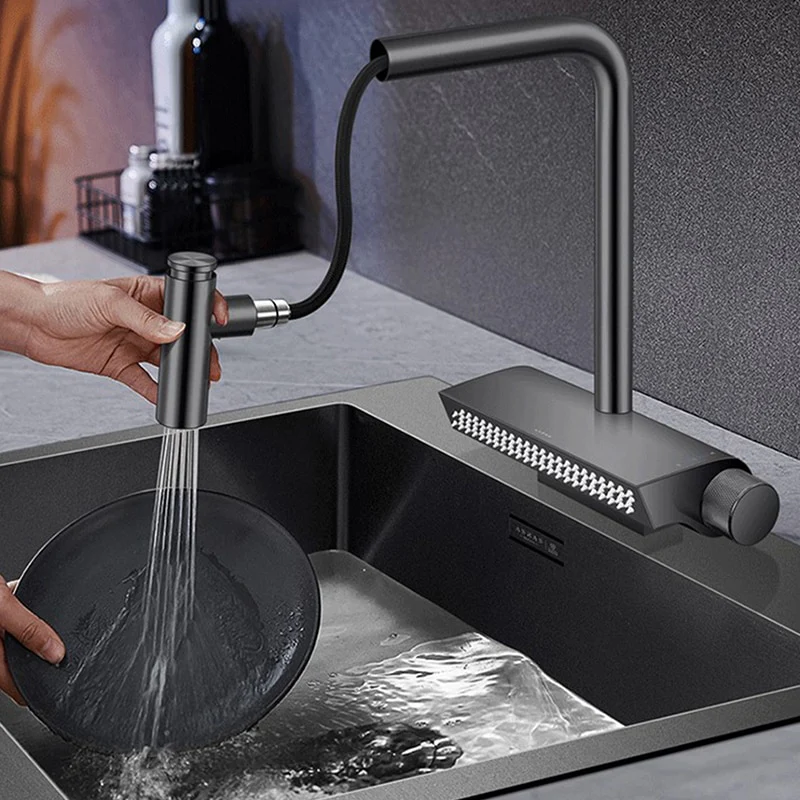 Black Brass Waterfall Faucet - Image 6
