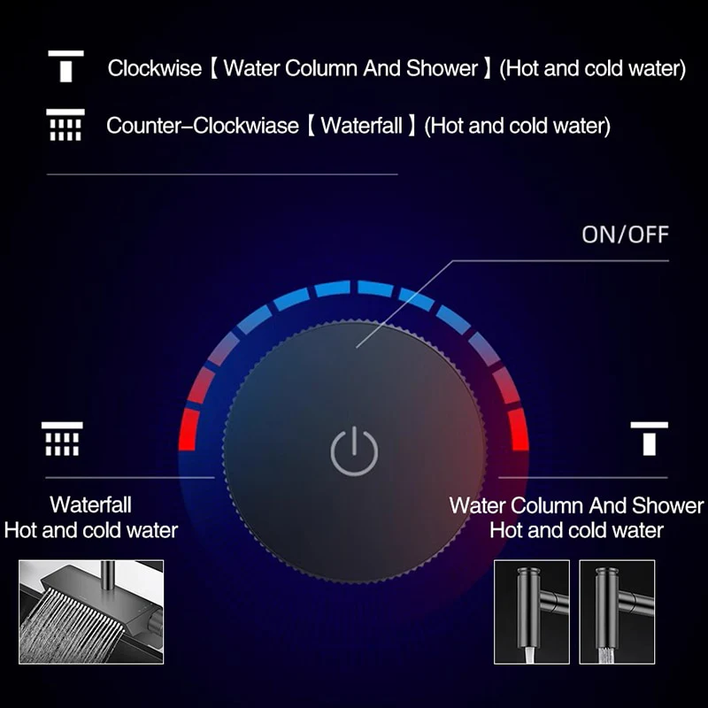 Black Brass Waterfall Faucet - Image 7