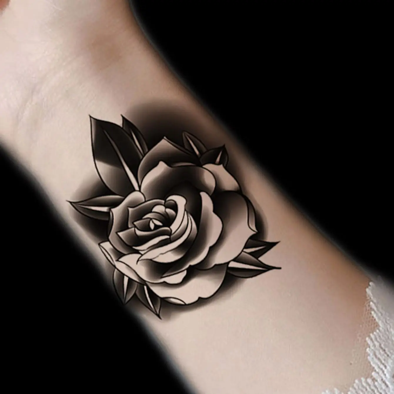 Black Rose Temporary Tattoo - Image 2