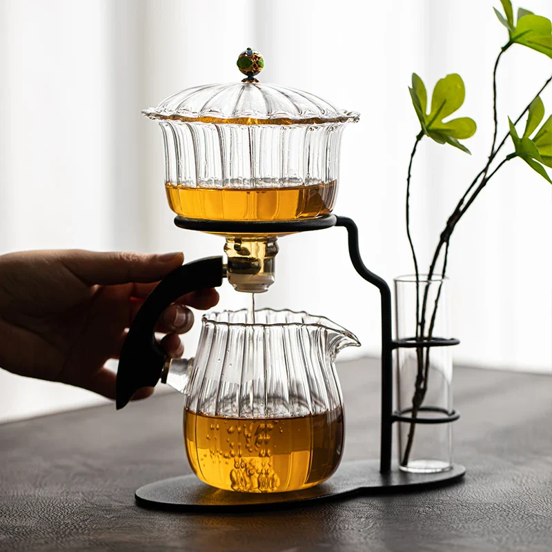 Blooming Brewscape: Creative Glass Teapot Set - Image 3