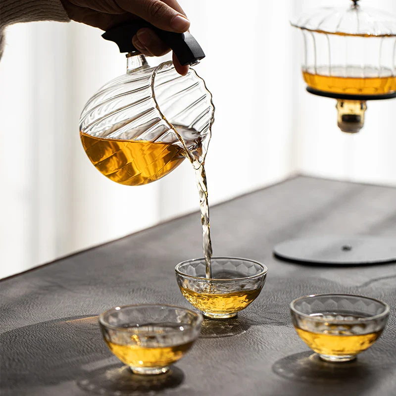 Blooming Brewscape: Creative Glass Teapot Set - Image 4