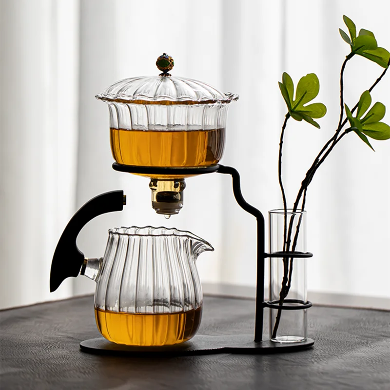 Blooming Brewscape: Creative Glass Teapot Set - Image 5