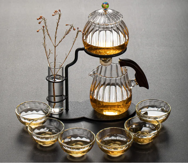 Blooming Brewscape: Creative Glass Teapot Set - Image 8
