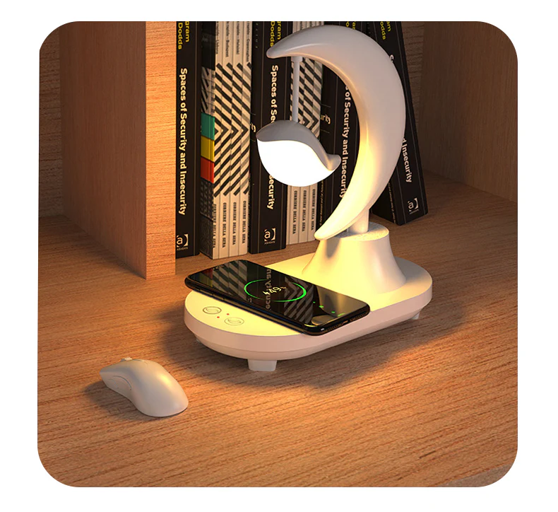 Bluetooth Speaker Phone Wireless Charger LED Bedside Lamp - Image 10