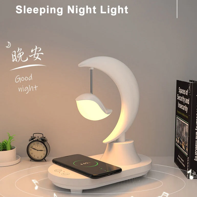 Bluetooth Speaker Phone Wireless Charger LED Bedside Lamp - Image 11
