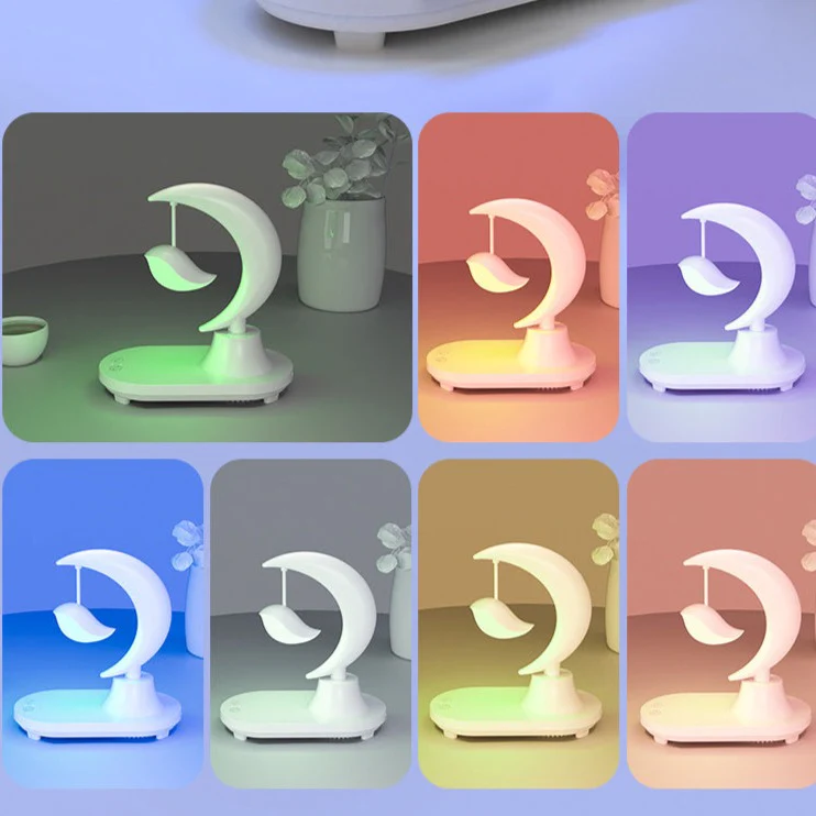 Bluetooth Speaker Phone Wireless Charger LED Bedside Lamp - Image 14