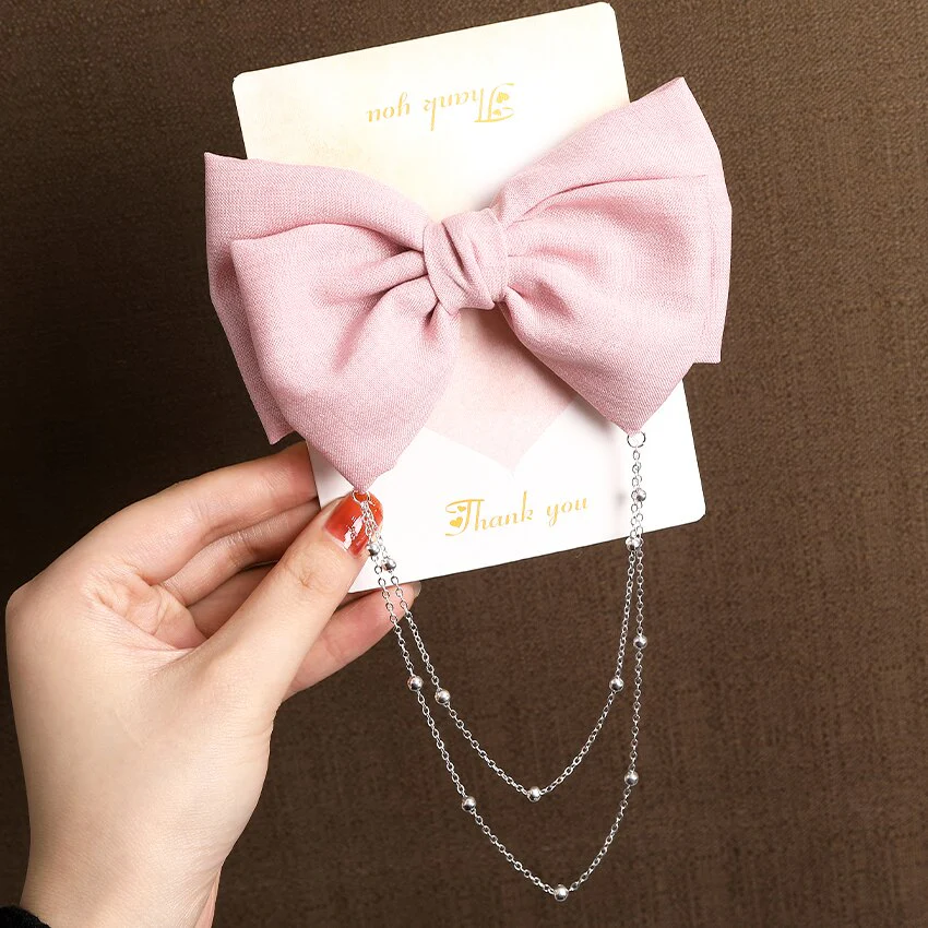 Bow Pearls Chain Barrettes Hairpin - Image 16