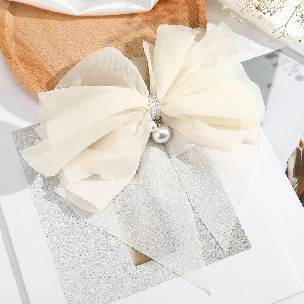 Bow Pearls Chain Barrettes Hairpin - Image 17