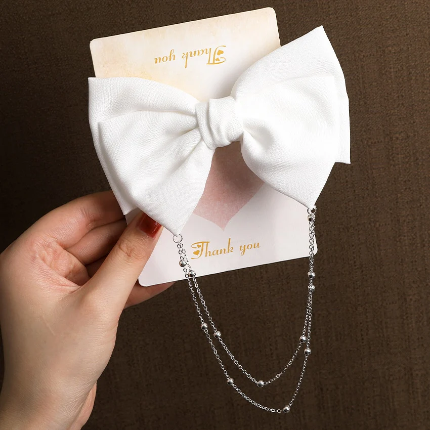 Bow Pearls Chain Barrettes Hairpin - Image 22