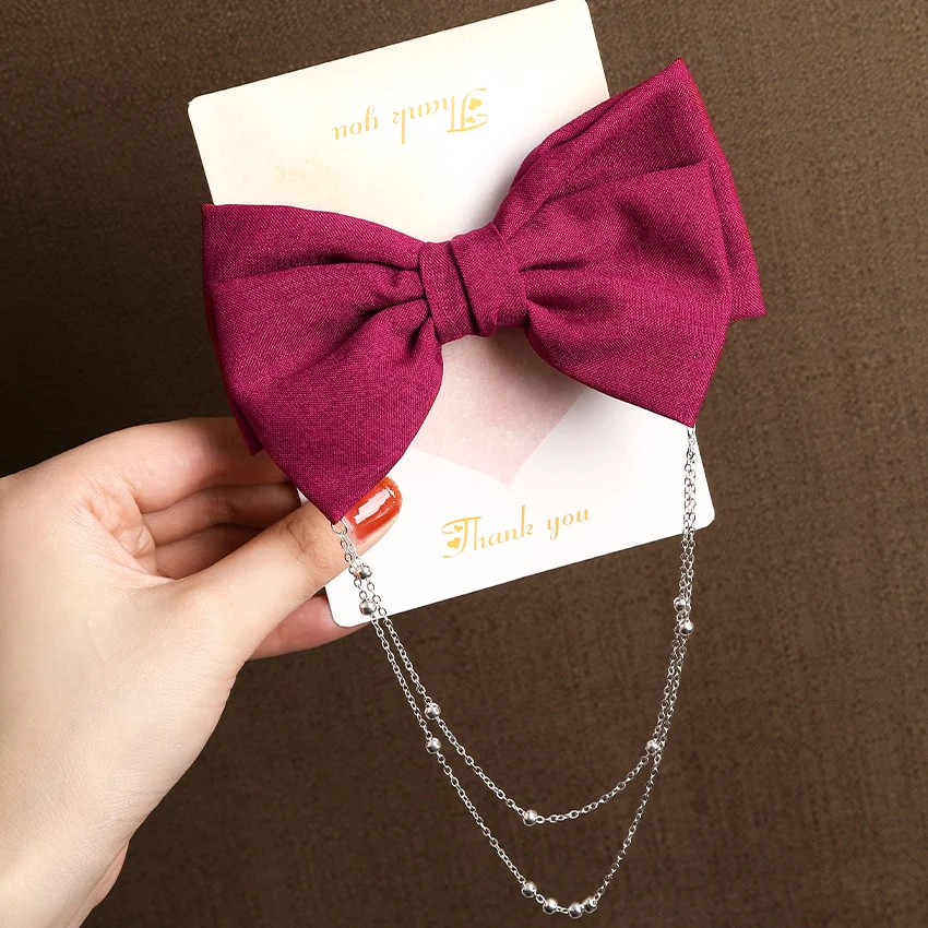 Bow Pearls Chain Barrettes Hairpin - Image 25