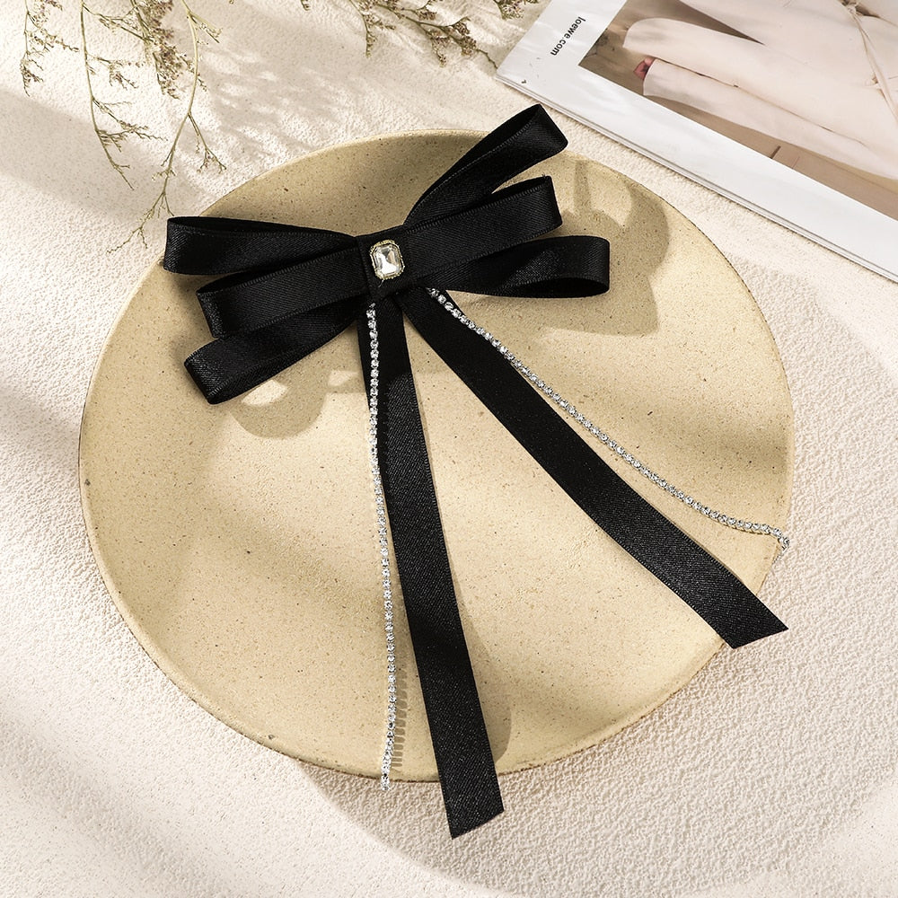 Bow Pearls Chain Barrettes Hairpin - Image 26