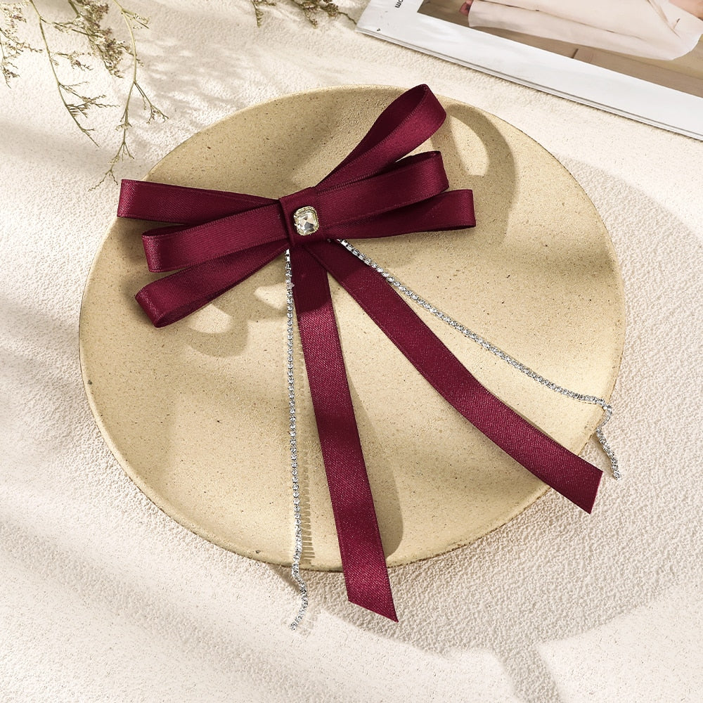 Bow Pearls Chain Barrettes Hairpin - Image 29