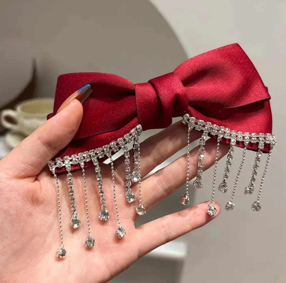 Bow Pearls Chain Barrettes Hairpin - Image 34