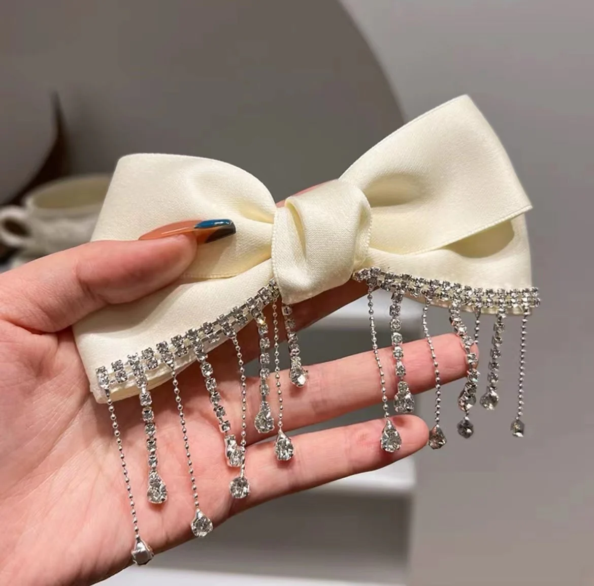 Bow Pearls Chain Barrettes Hairpin - Image 41