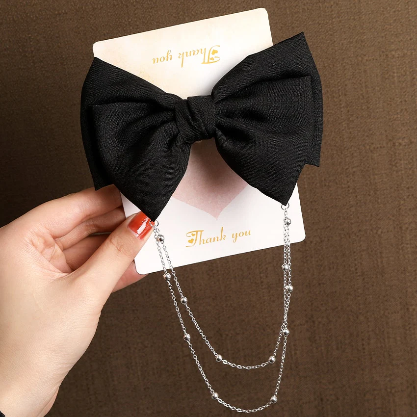 Bow Pearls Chain Barrettes Hairpin - Image 43