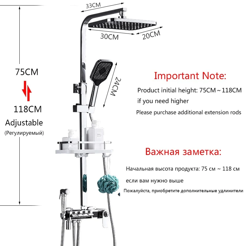 Brass Thermostatic Digital Display Shower - Image 23