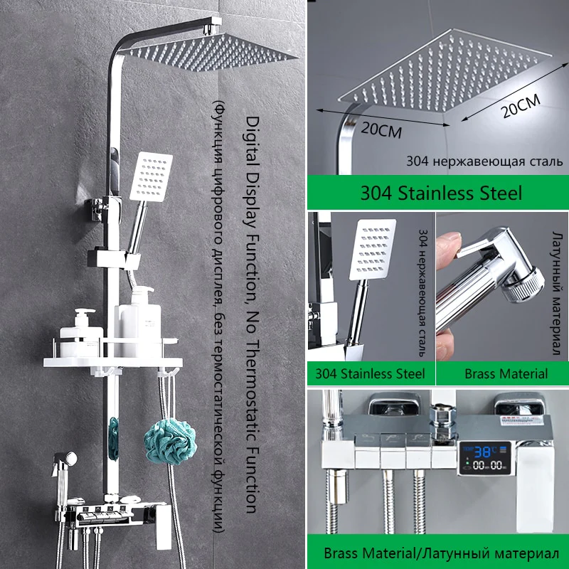 Brass Thermostatic Digital Display Shower - Image 6
