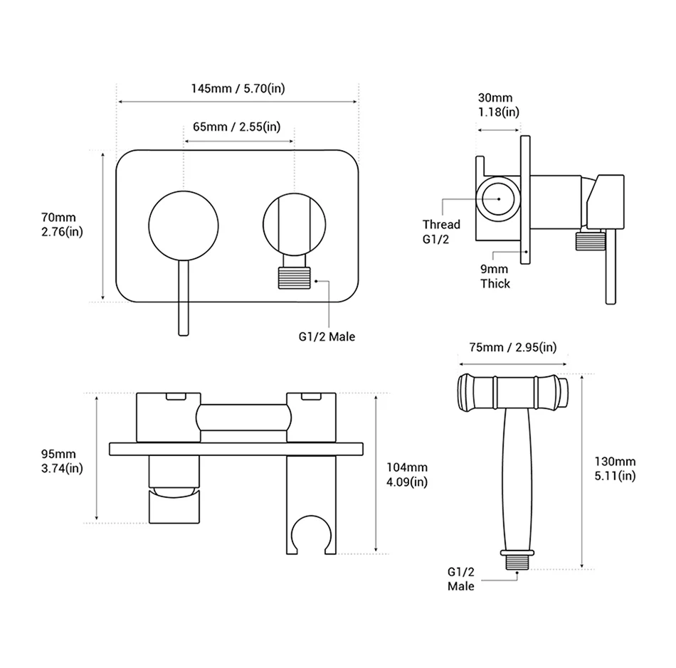 Brass Toilet Bidet Handheld Spray - Image 12