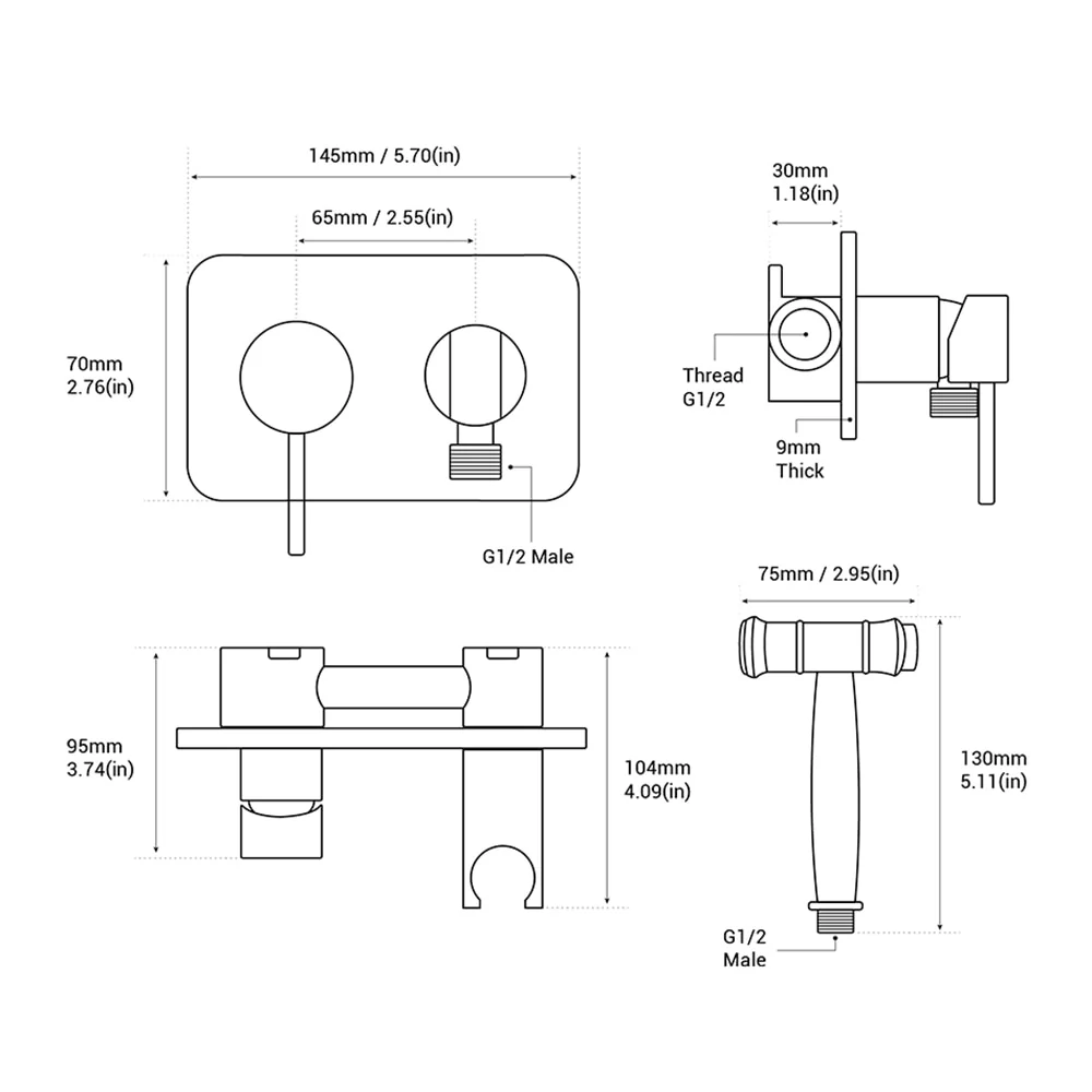 Brass Toilet Bidet Handheld Spray - Image 9