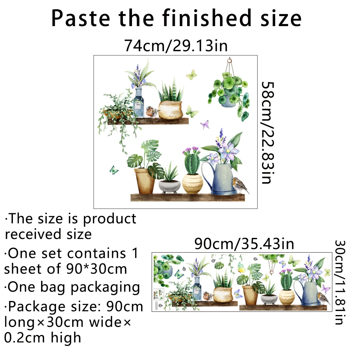 Cactus Potted Plants Wall Stickers - Image 7