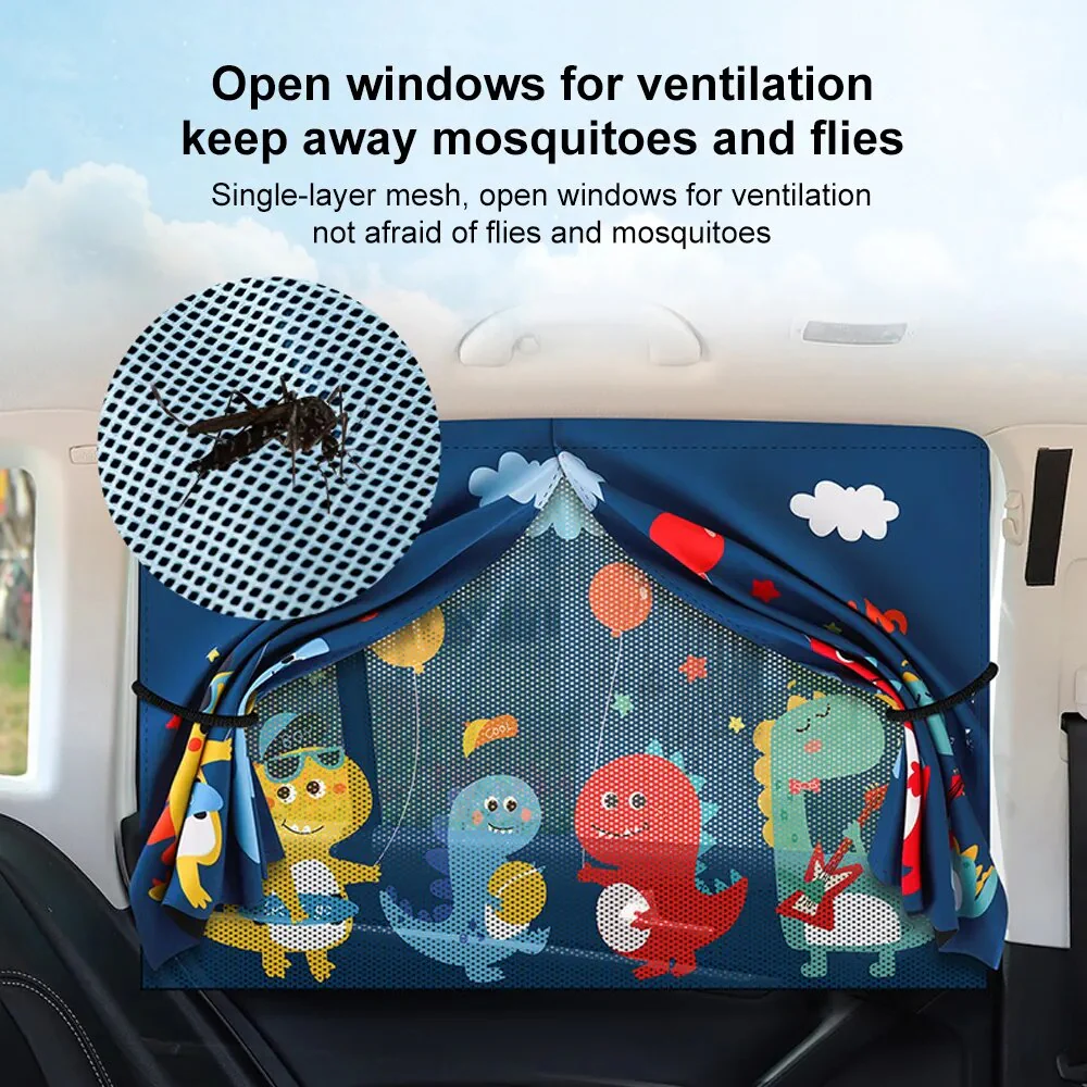 Cartoon Car Sun Shade Curtain - Image 2
