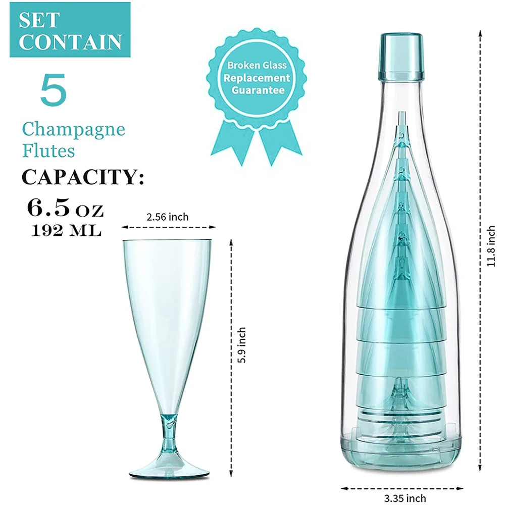 Champagne Glasses Bottle Set - Image 6