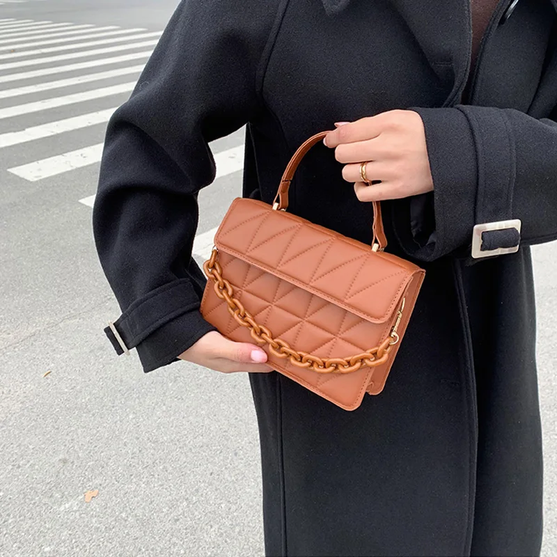 Chic Checkmate: Chain-Embellished Crossbody - Image 3