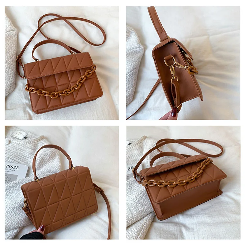 Chic Checkmate: Chain-Embellished Crossbody - Image 6