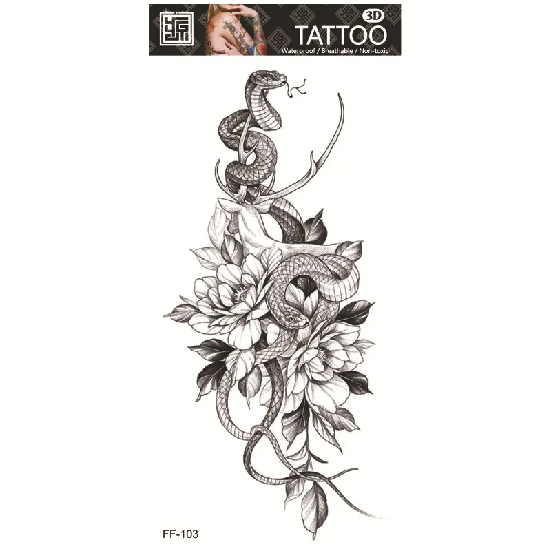 Color Flower Tattoo Sticker - Image 11