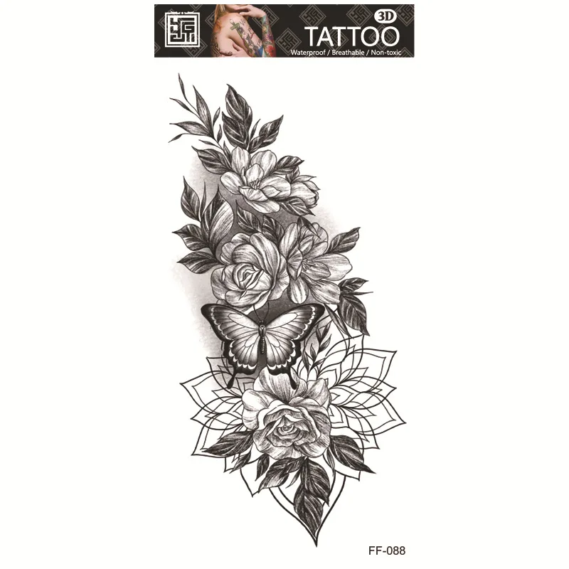 Color Flower Tattoo Sticker - Image 12