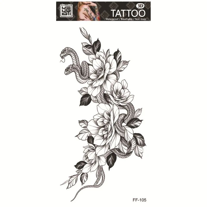 Color Flower Tattoo Sticker - Image 14